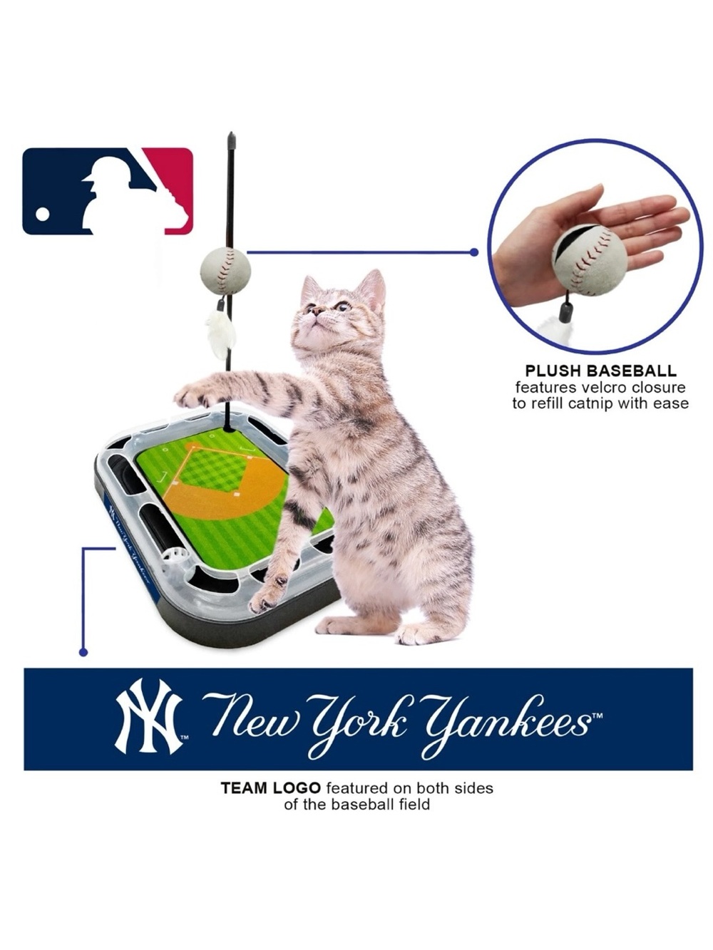 Pets First MLB New York Yankees 5-in-1 Cat Scratcher Toy (NIB)